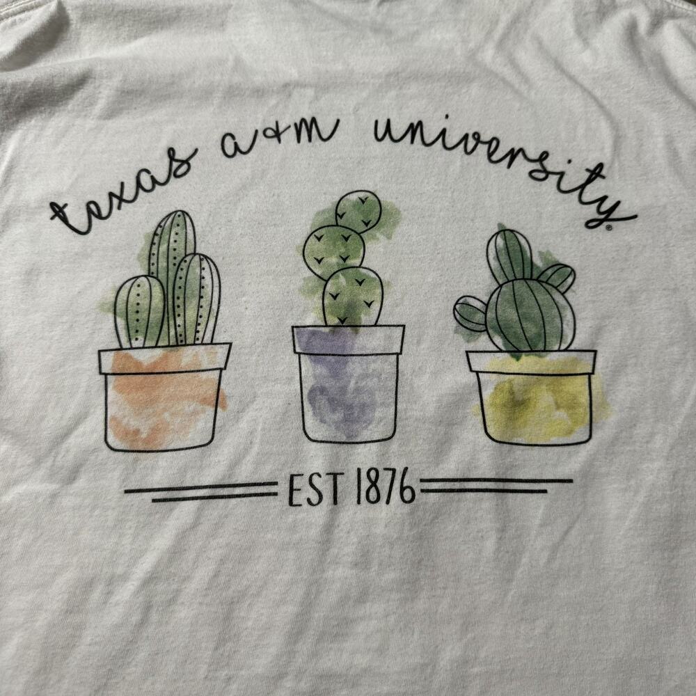 A&M Texas Aggies Comfort Colors T Shirt Short Sleeve Size Small Cactus Plants